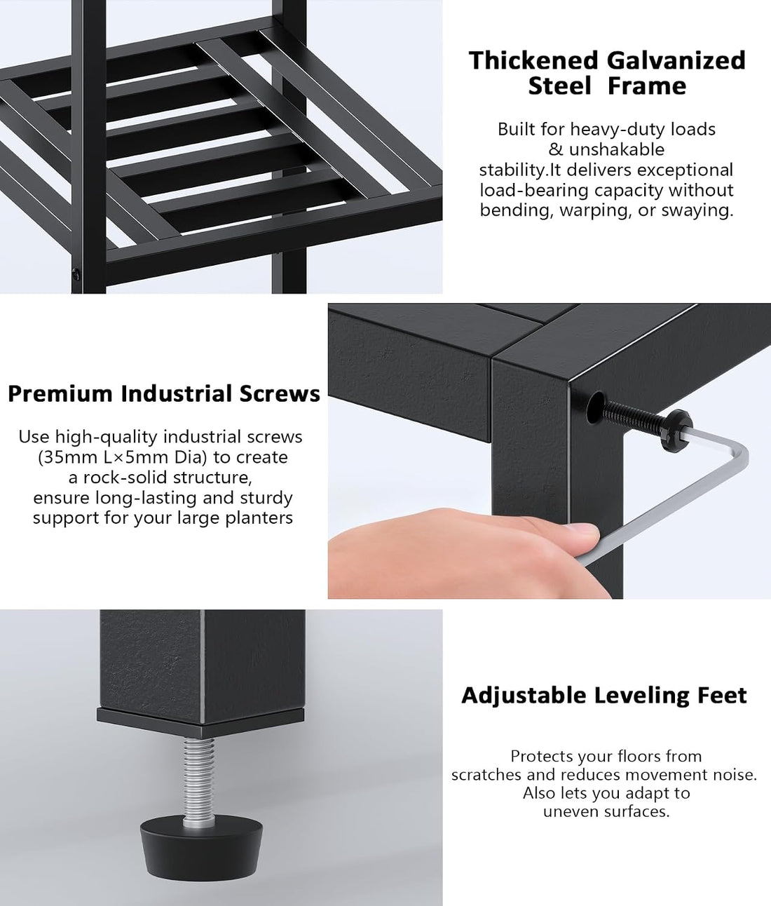 10-Tier Heavy-Duty Metal Plant Stand – Indoor & Outdoor