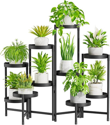 10-Tier Metal Plant Stand for Indoor & Outdoor Use