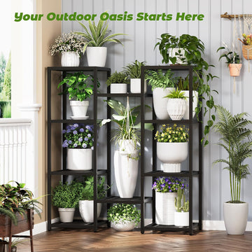 10-Tier Heavy-Duty Metal Plant Stand – Indoor & Outdoor